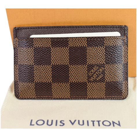 louis vuitton card holder simple damier ebene brown|damier canvas card holders.